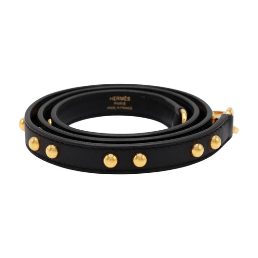 Bandouliere Studs Vaux Swift Black GP D engraved