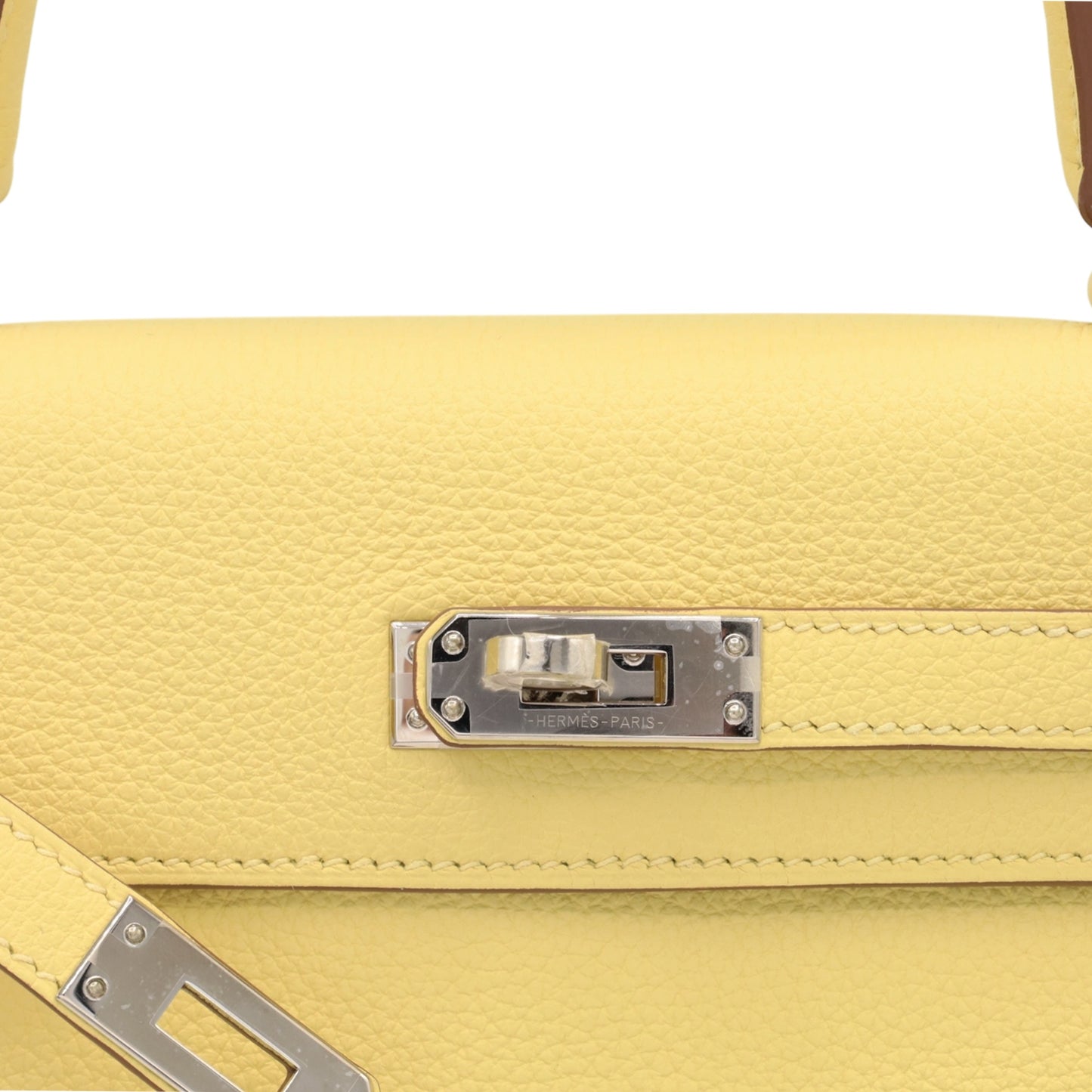 Kelly 25 Togo Jaune Pussant SS B engraved