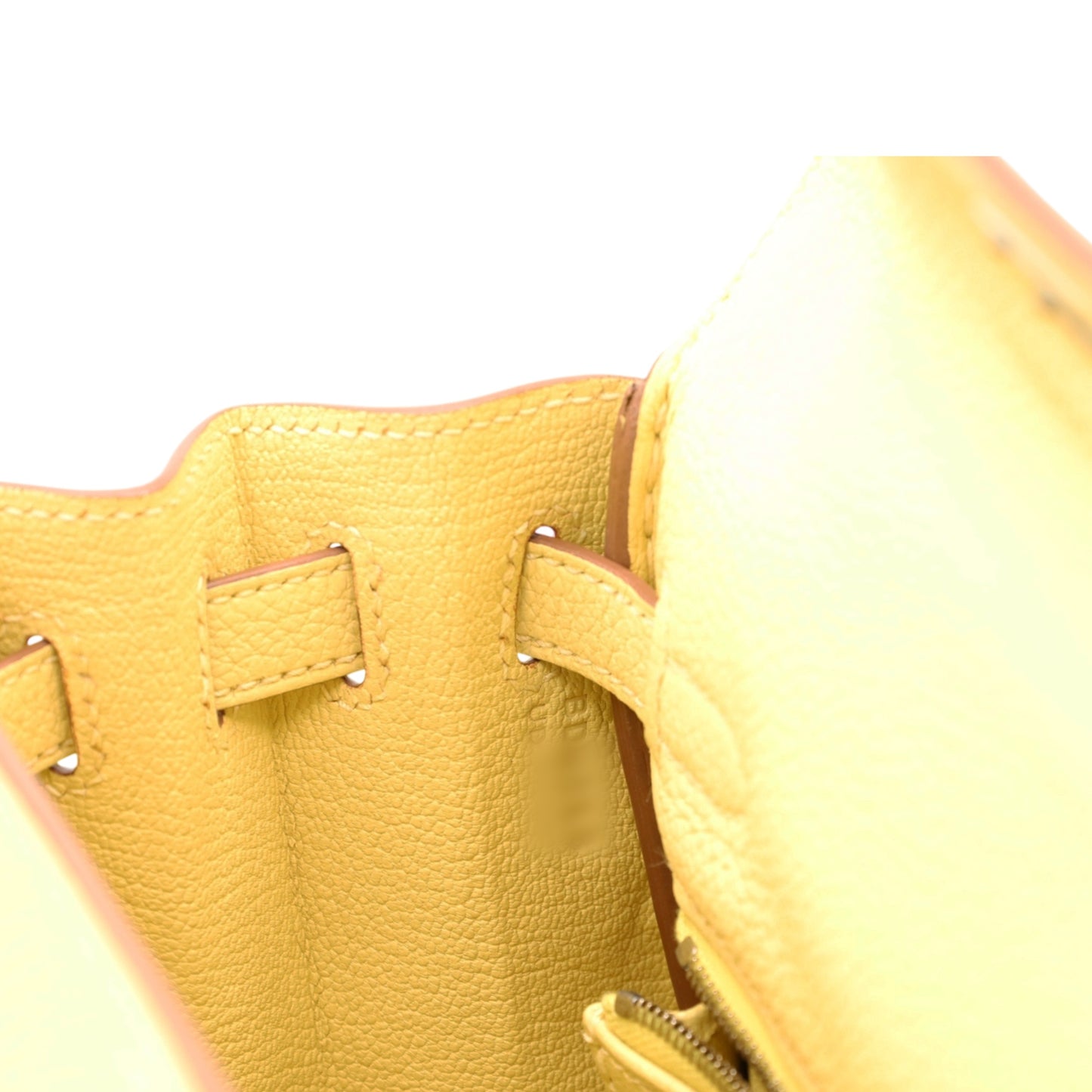 Kelly 25 Togo Jaune Pussant SS B engraved