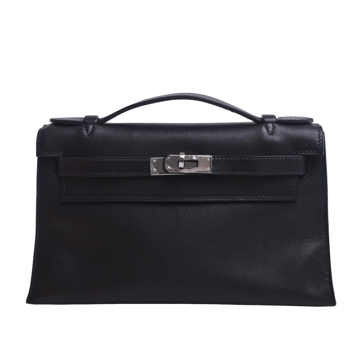 Pochette Kelly Evergrain Black SS □I engraved