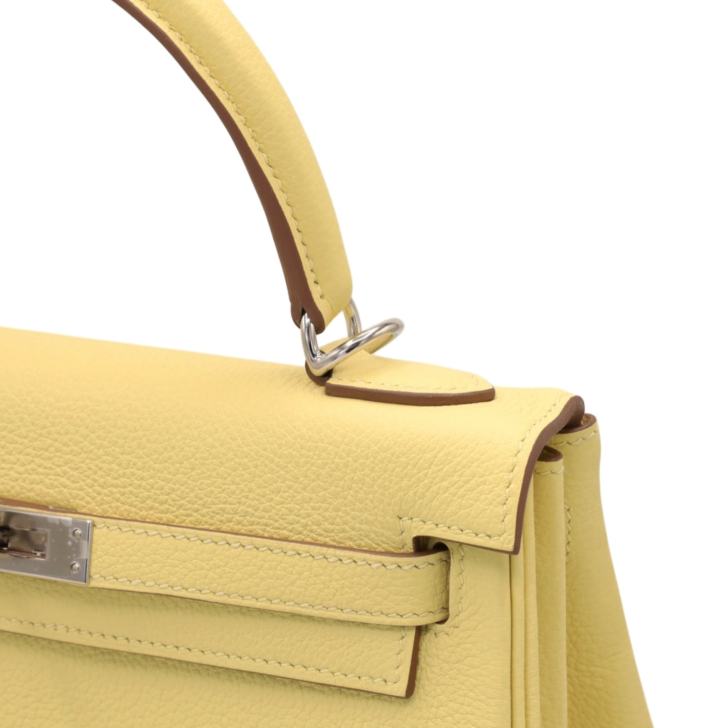 Kelly 25 Togo Jaune Pussant SS B engraved