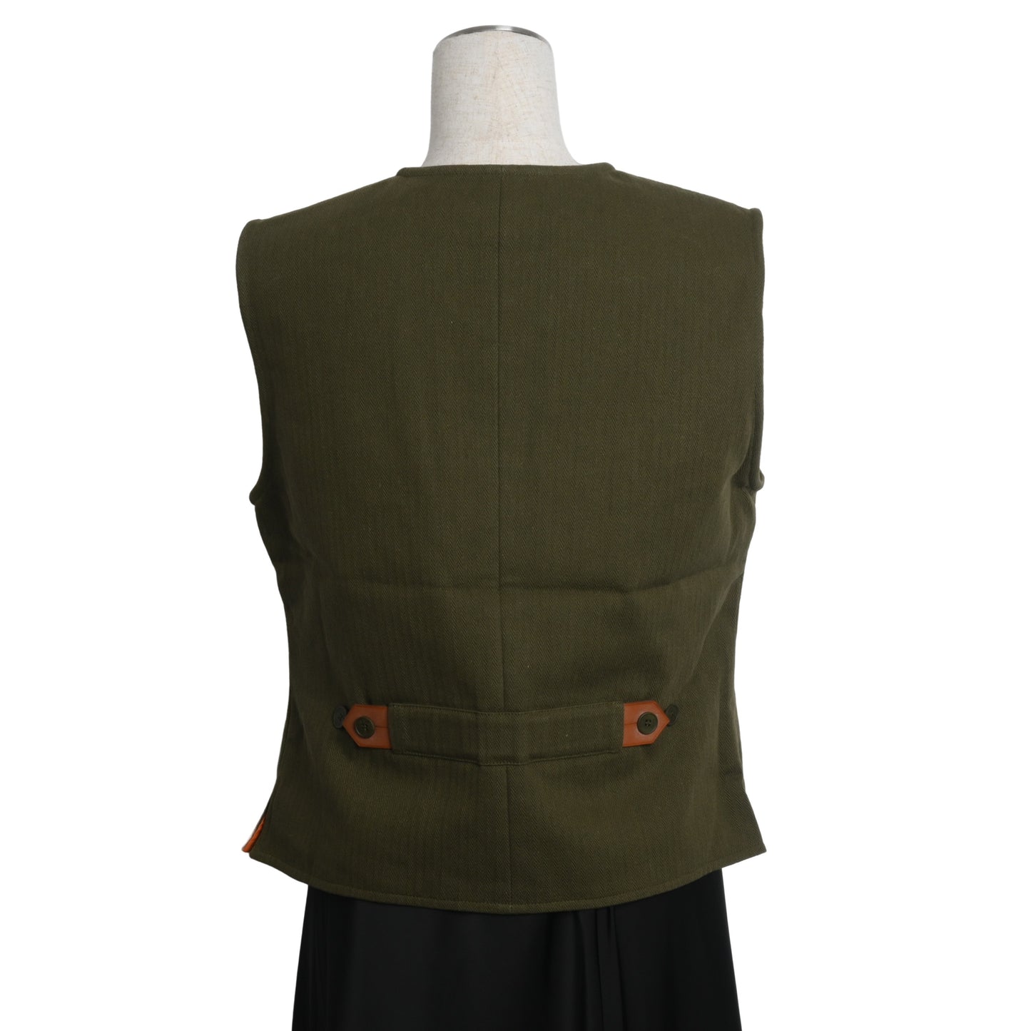 HERMES ベスト コットン カーキ L