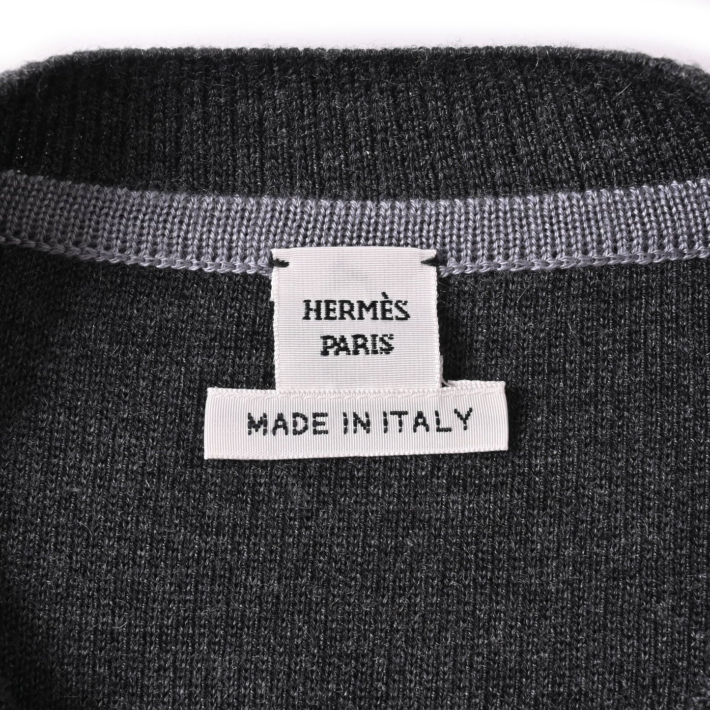 HERMES ワンピース クリック クラック カシミヤ シルク グレー 34