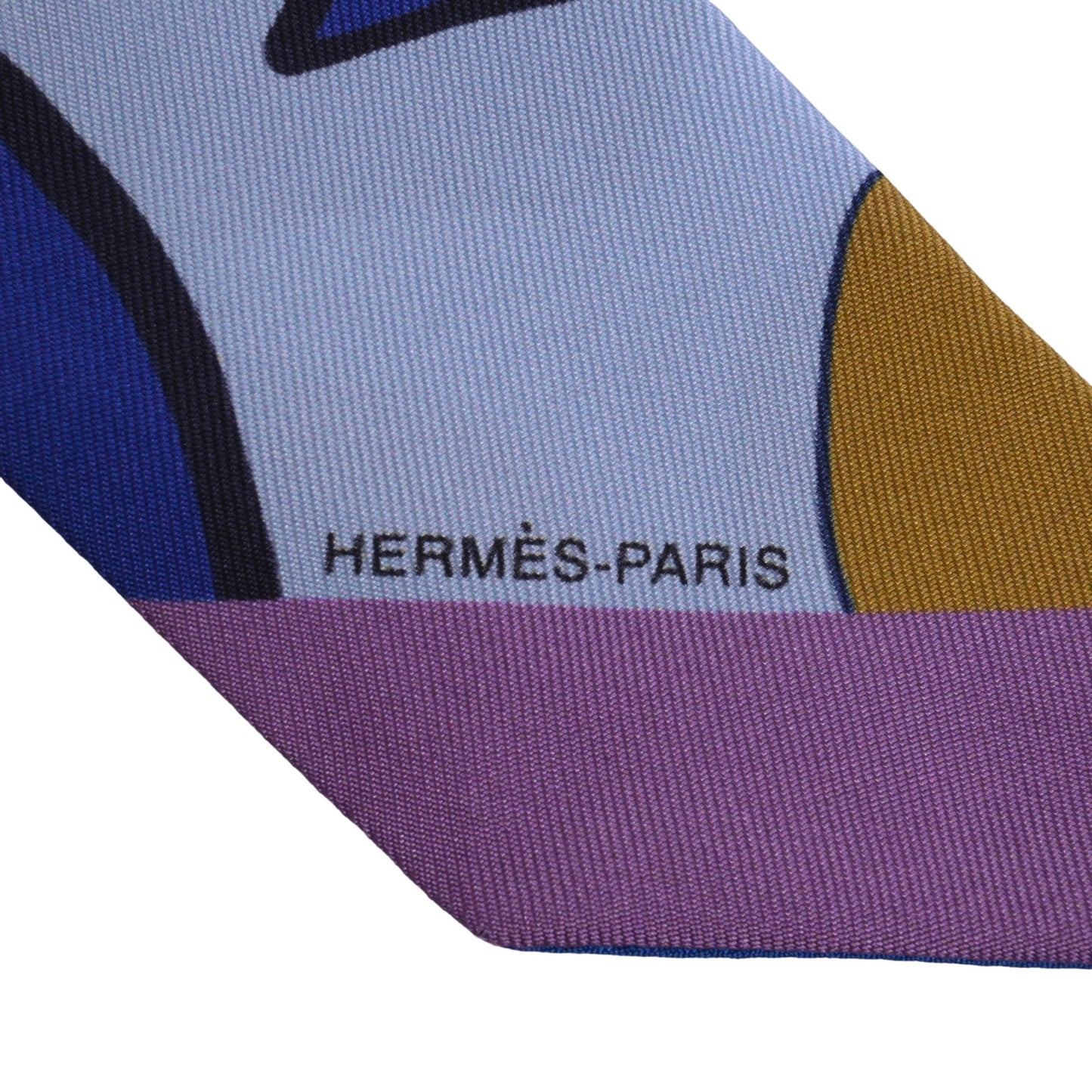 HERMES ツイリー KONGO グラフィティ シルク ブルー