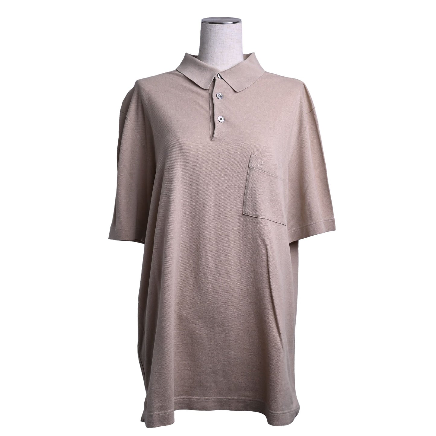 Polo shirt H logo cotton beige XL