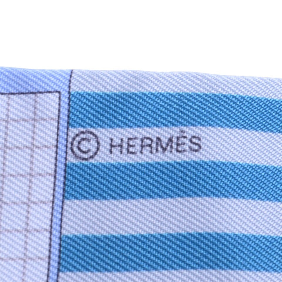 HERMES ツイリー 新・馬着 シルク ブルー