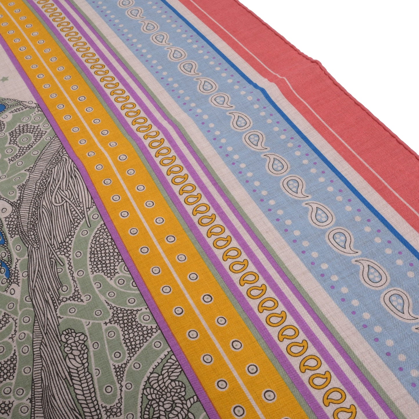 HERMES カレジェアン 高官の鞍 カシミヤ マルチカラー