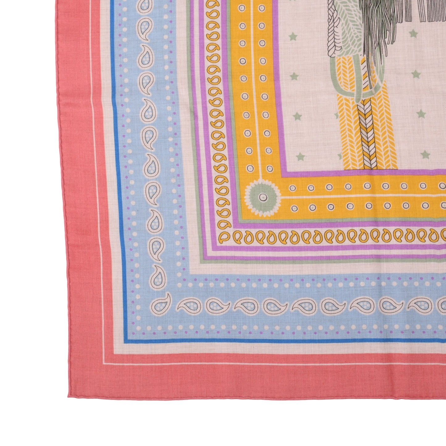 HERMES カレジェアン 高官の鞍 カシミヤ マルチカラー