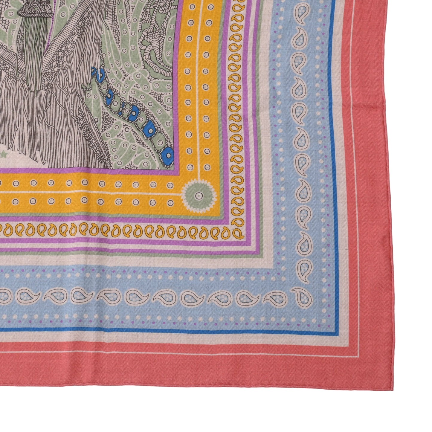 HERMES カレジェアン 高官の鞍 カシミヤ マルチカラー
