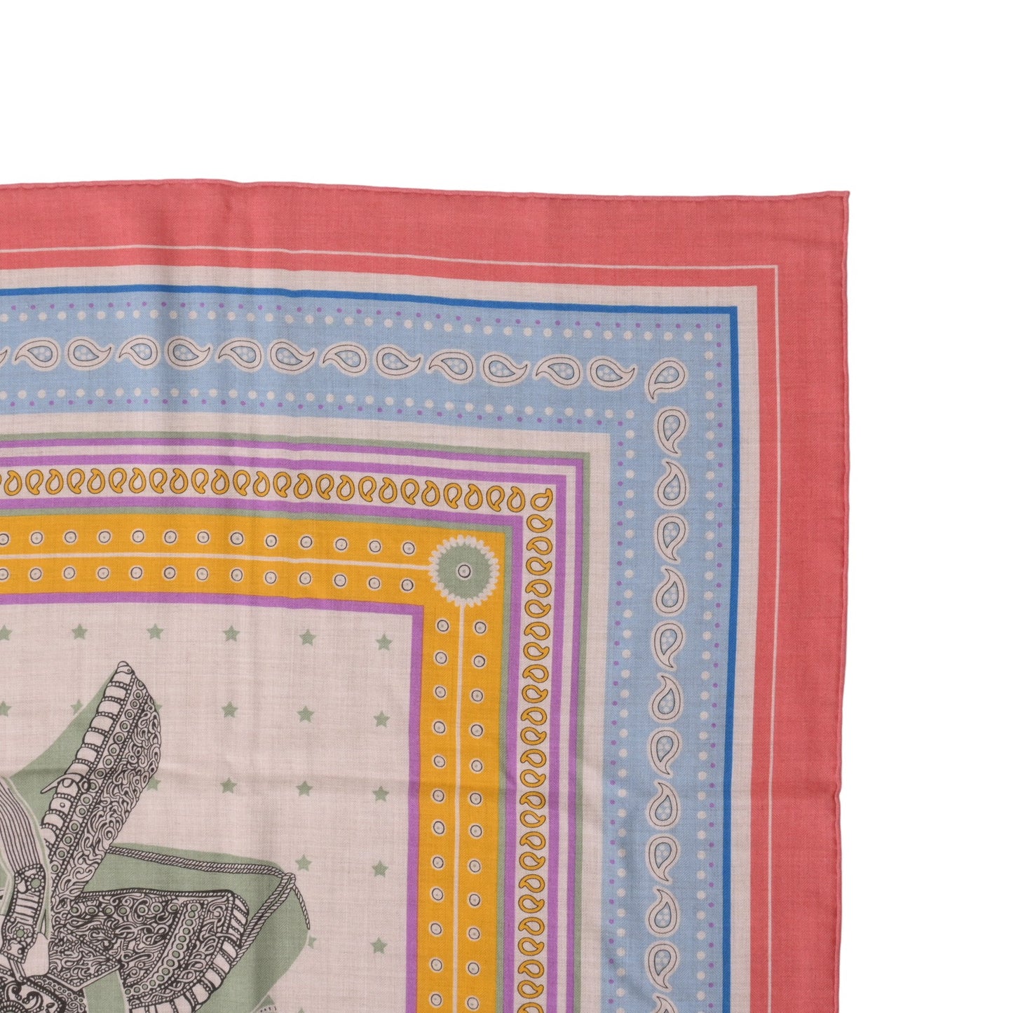 HERMES カレジェアン 高官の鞍 カシミヤ マルチカラー