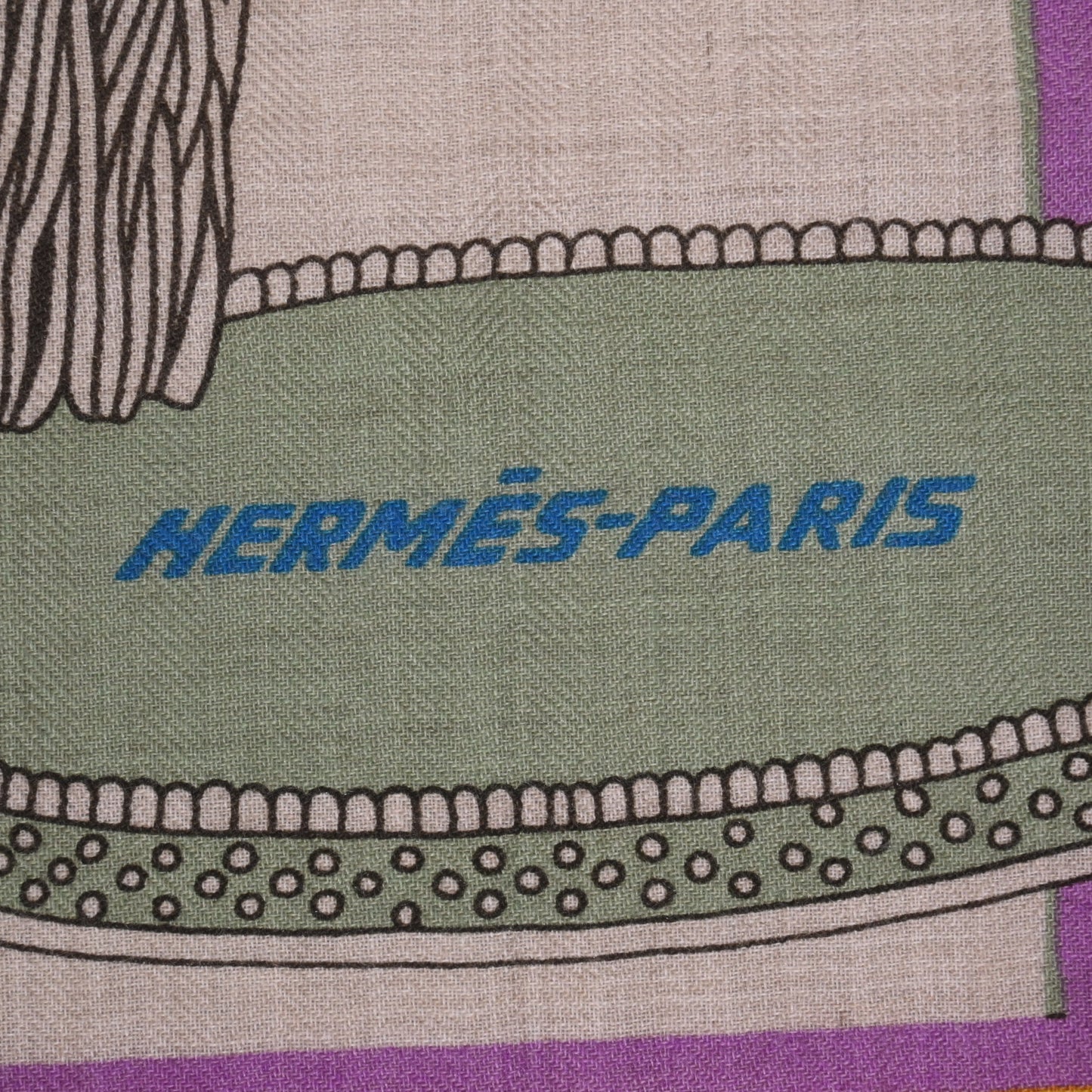 HERMES カレジェアン 高官の鞍 カシミヤ マルチカラー