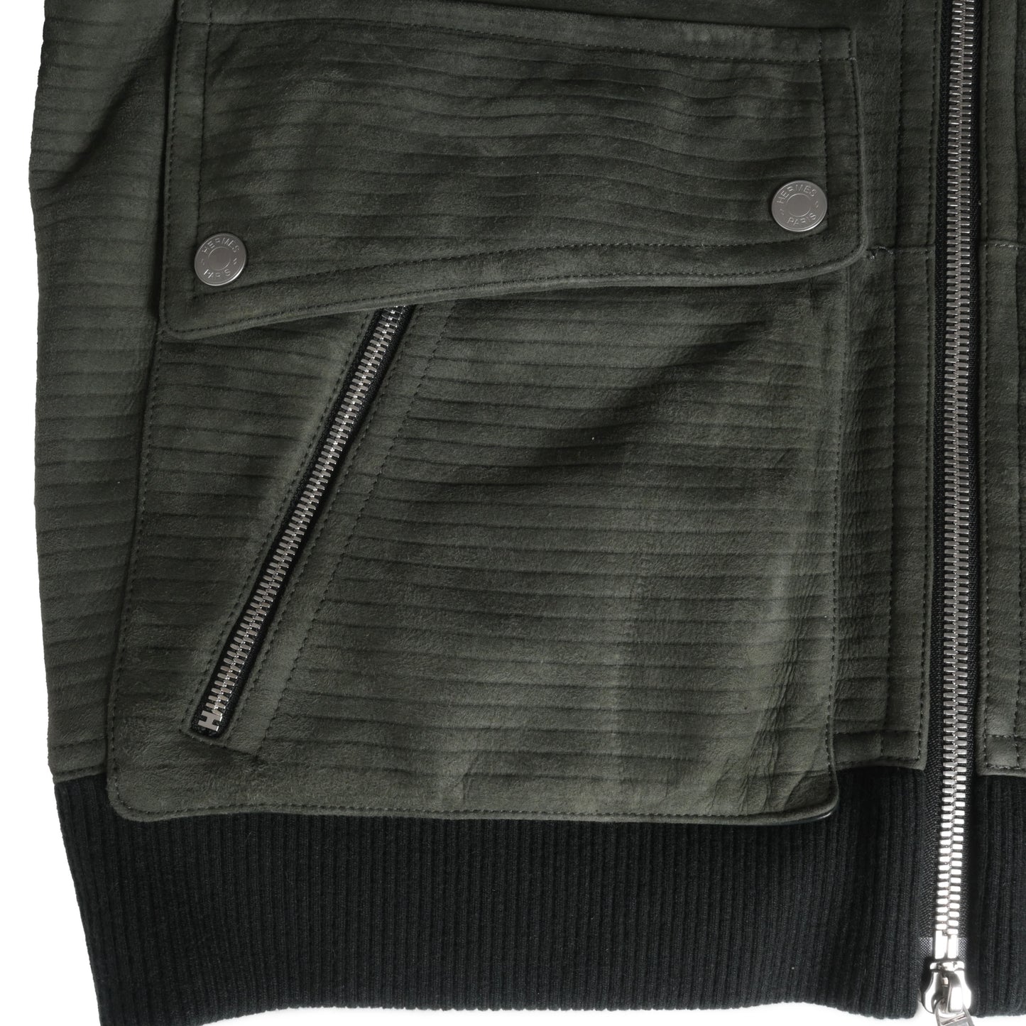 HERMES ブルゾン ムートン カーキ 52