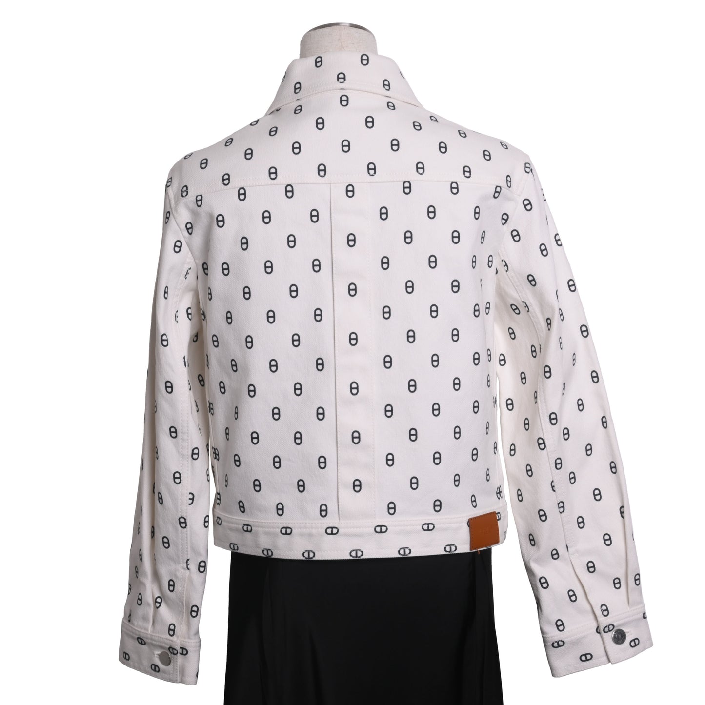 HERMES デニムジャケット シェーヌダンクル柄 白 40
