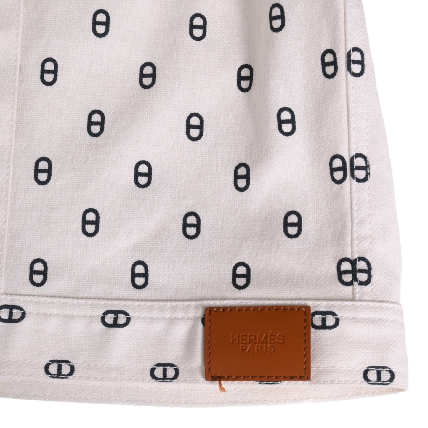 HERMES デニムジャケット シェーヌダンクル柄 白 40