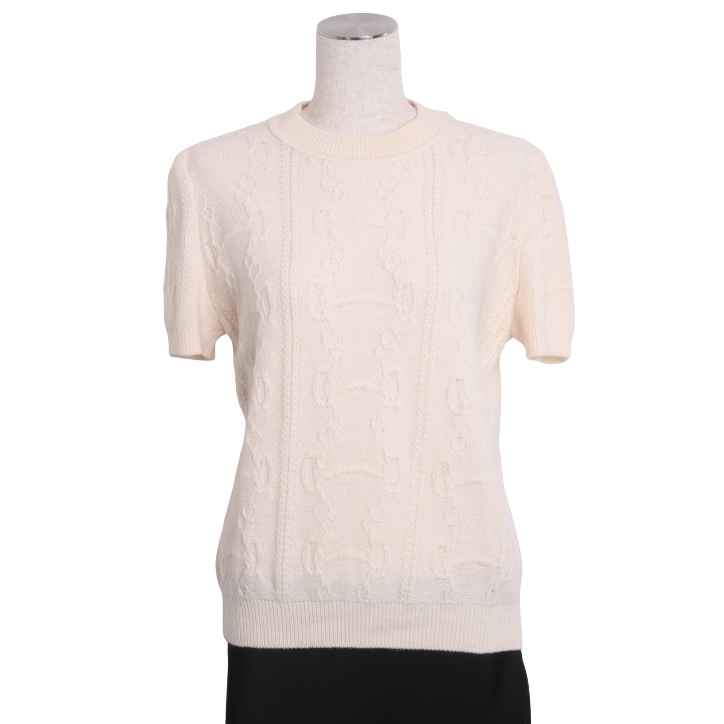 Half sleeve knit wool white 42