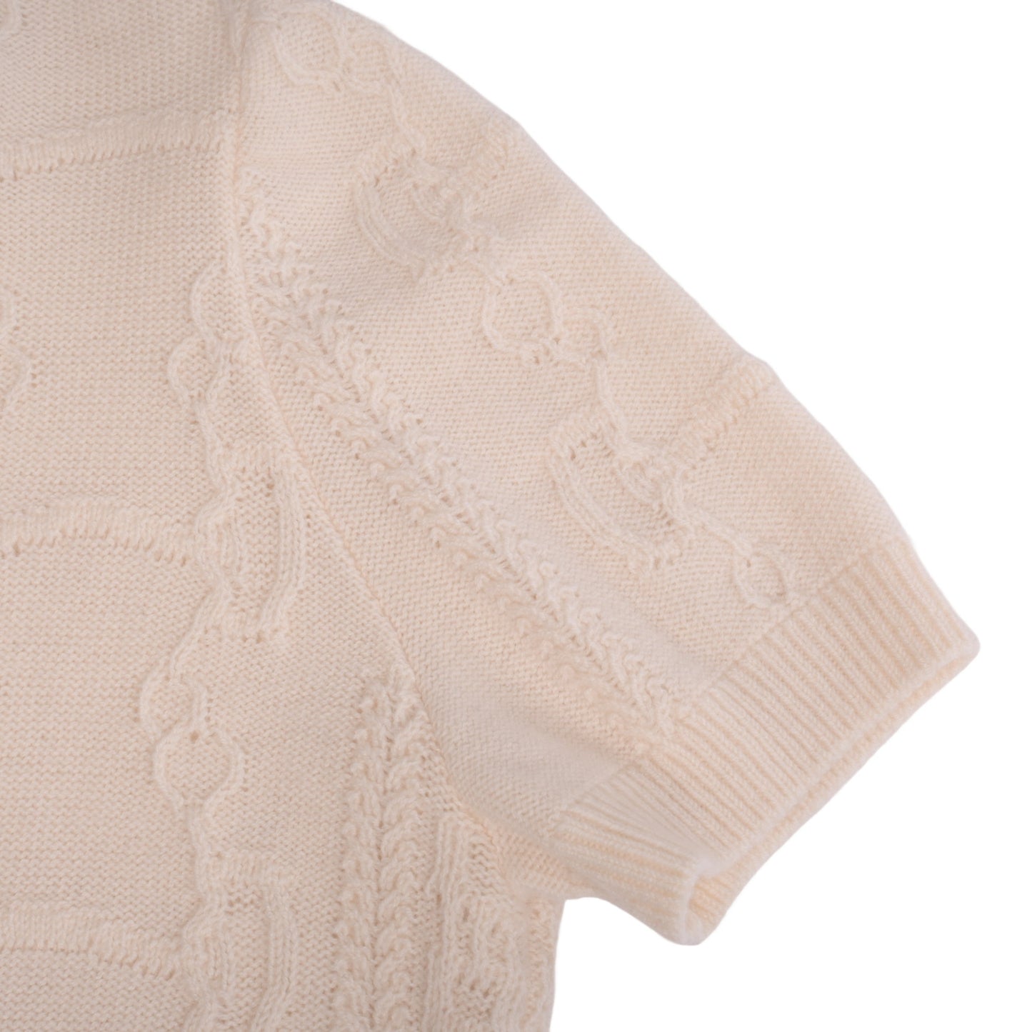 Half sleeve knit wool white 42