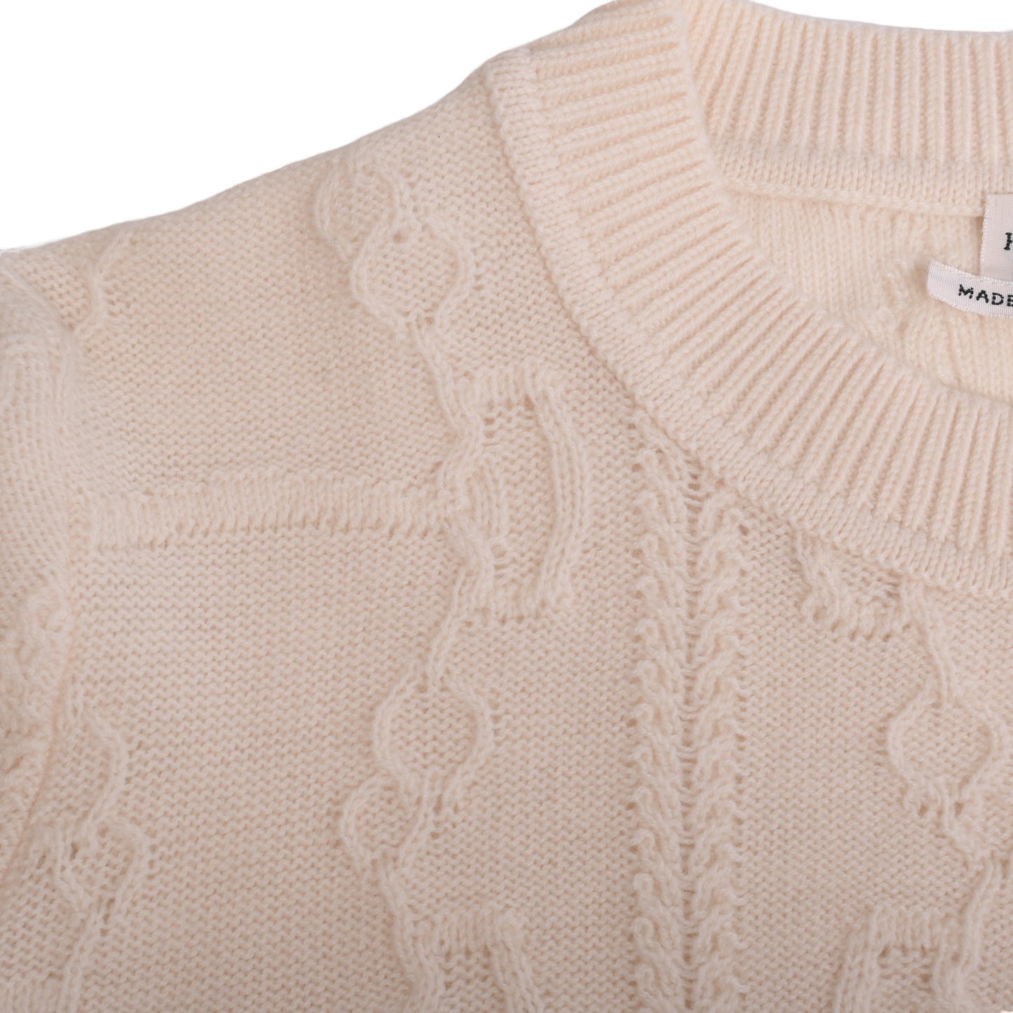 Half sleeve knit wool white 42