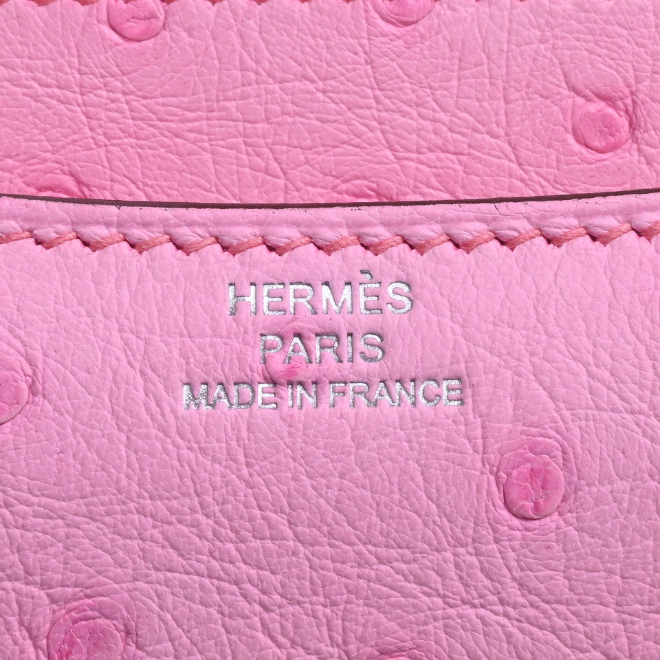 HERMES コンスタンスミニ オーストリッチ ローズバブルガム SS B刻印