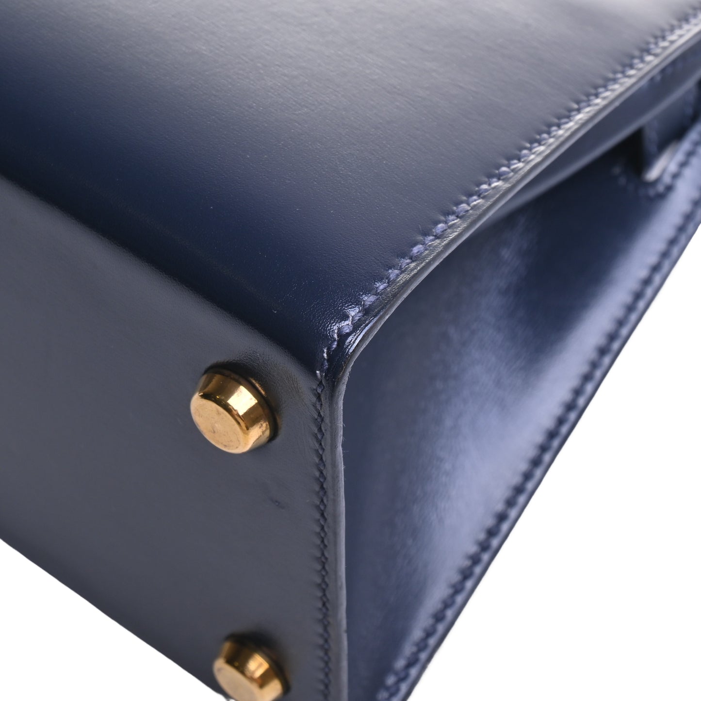 HERMES ミニケリー ボックスカーフ ネイビー GP 〇R刻印