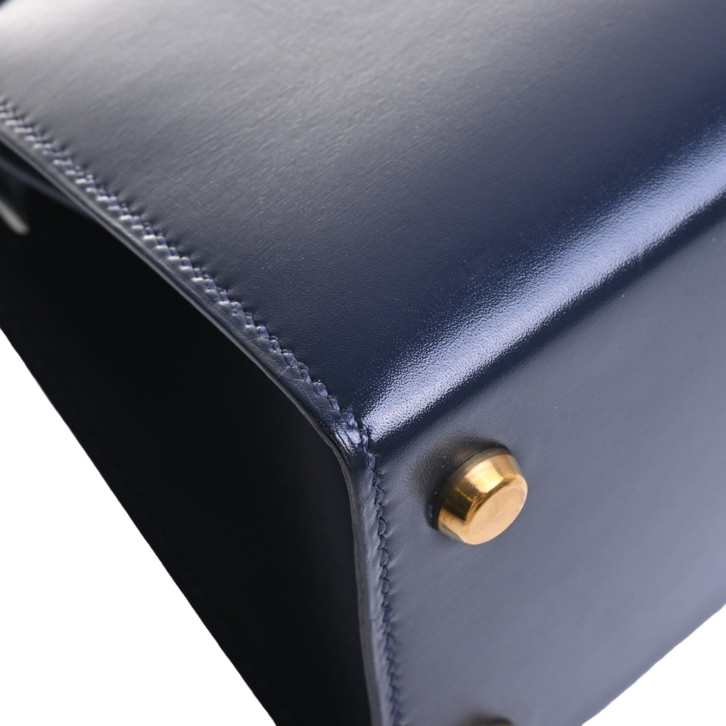 HERMES ミニケリー ボックスカーフ ネイビー GP 〇R刻印