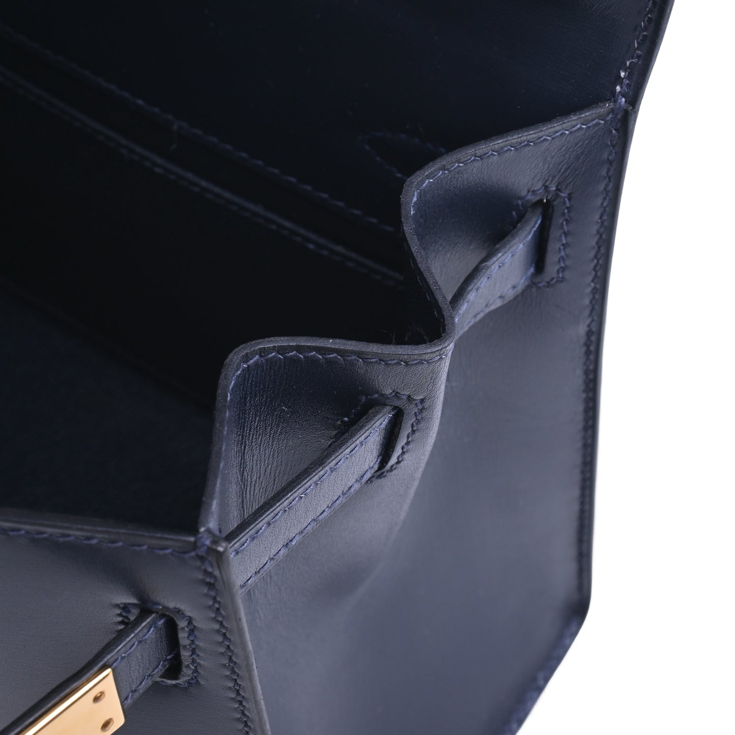 HERMES ミニケリー ボックスカーフ ネイビー GP 〇R刻印