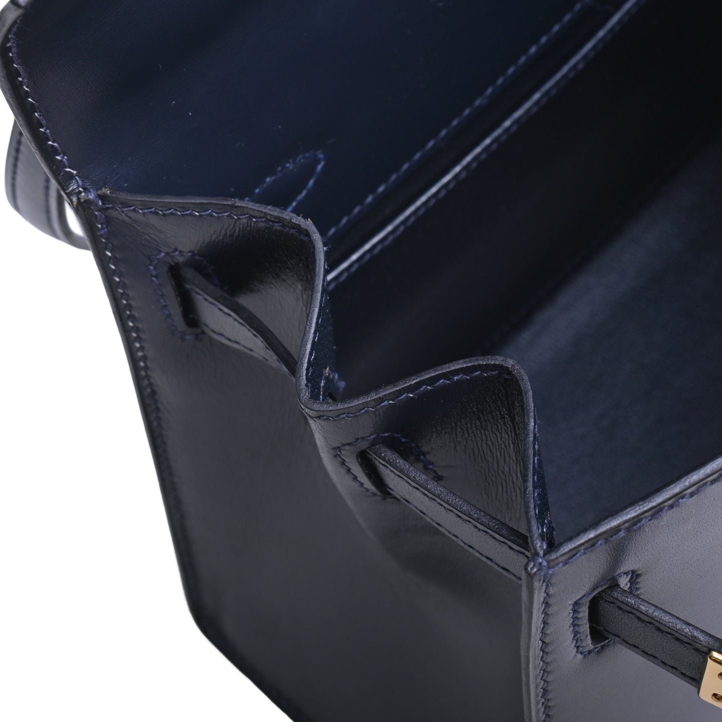 HERMES ミニケリー ボックスカーフ ネイビー GP 〇R刻印