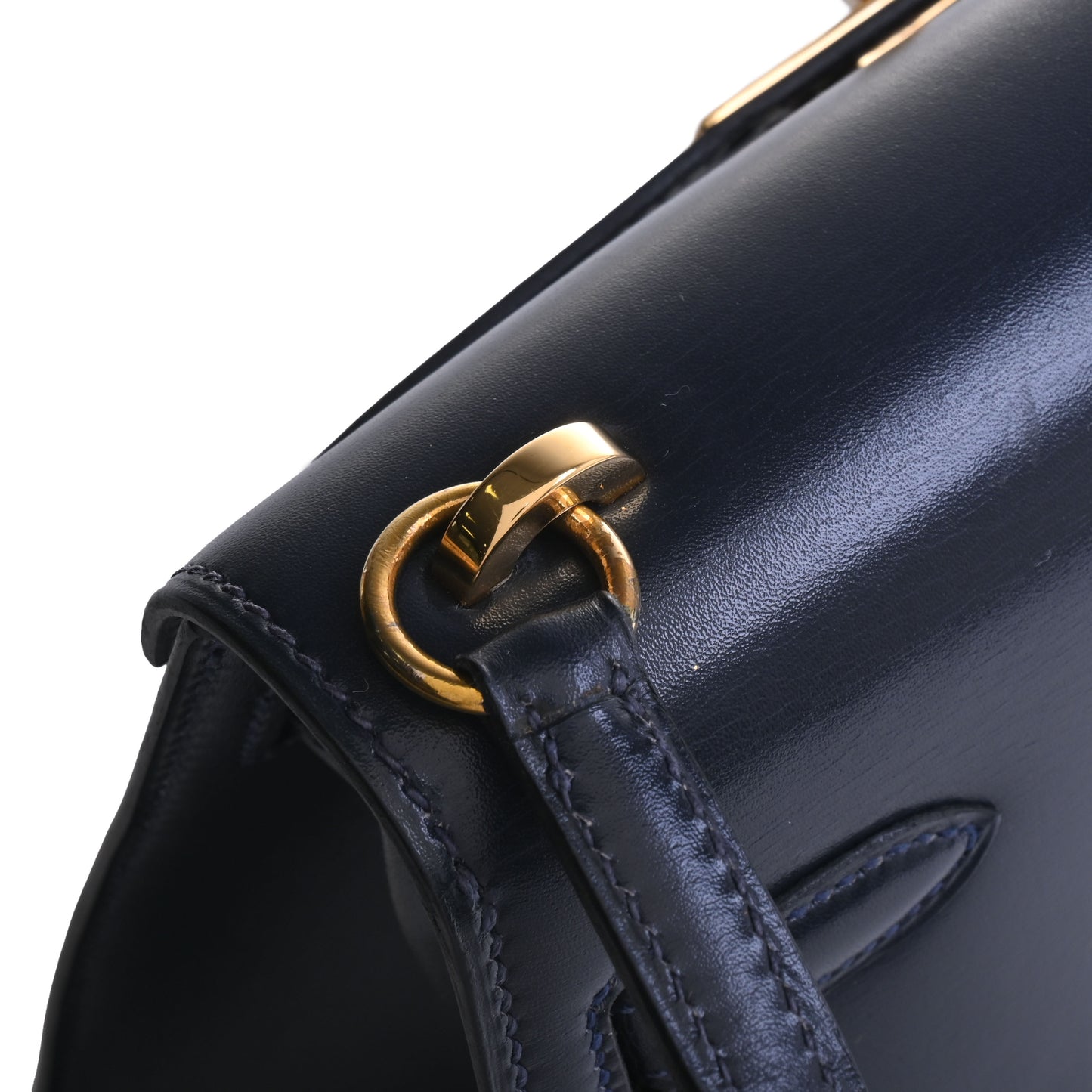 HERMES ミニケリー ボックスカーフ ネイビー GP 〇R刻印