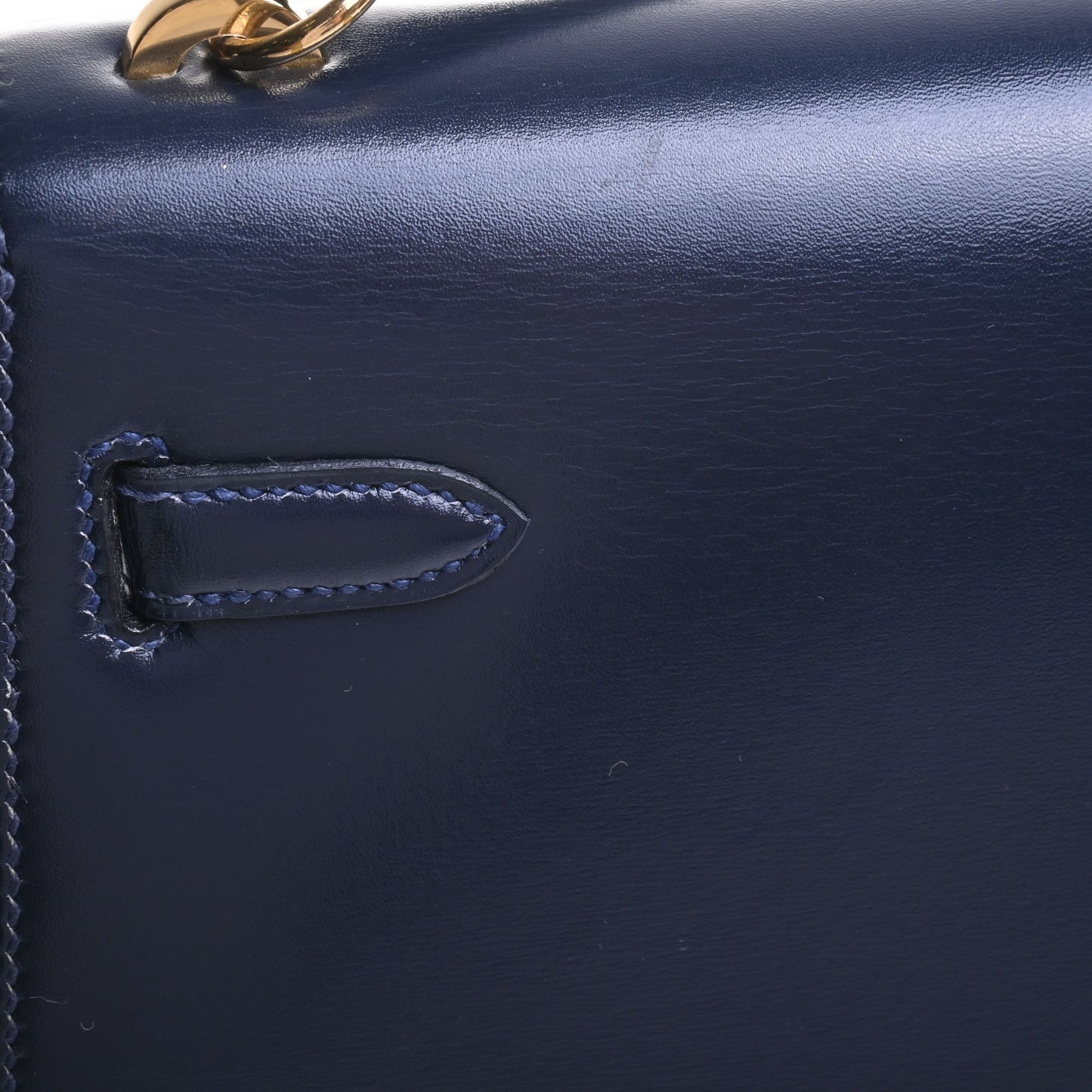 HERMES ミニケリー ボックスカーフ ネイビー GP 〇R刻印