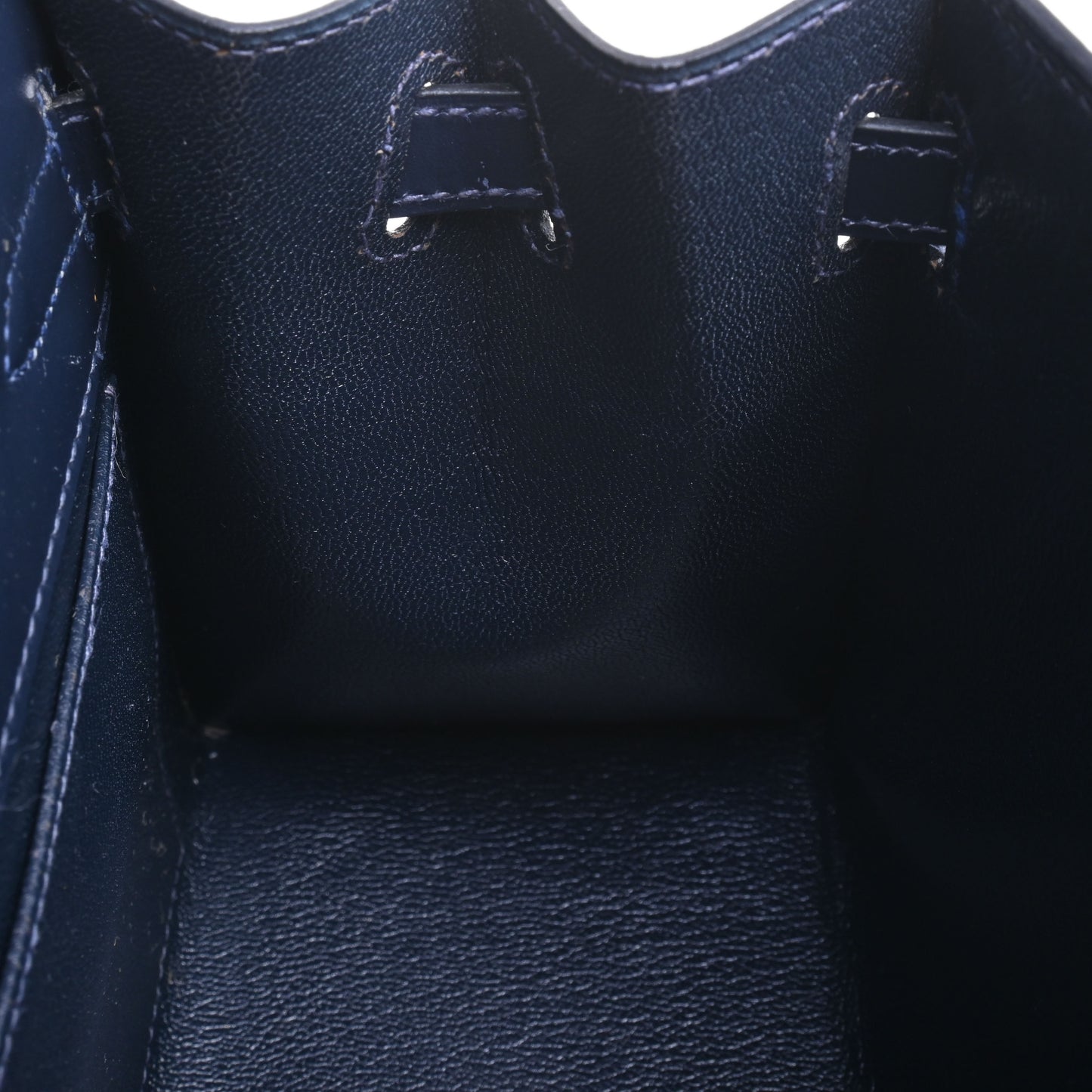 HERMES ミニケリー ボックスカーフ ネイビー GP 〇R刻印