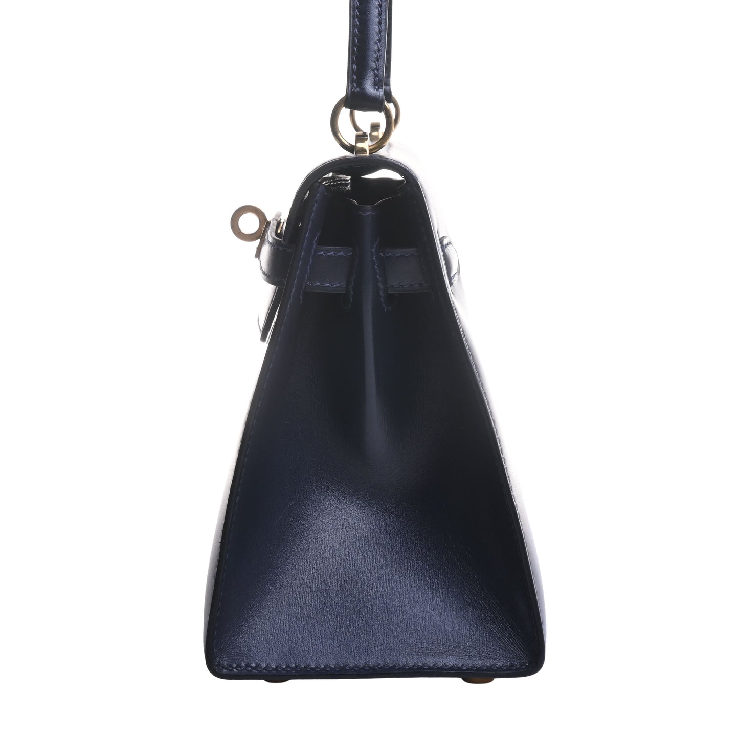 HERMES ミニケリー ボックスカーフ ネイビー GP 〇R刻印