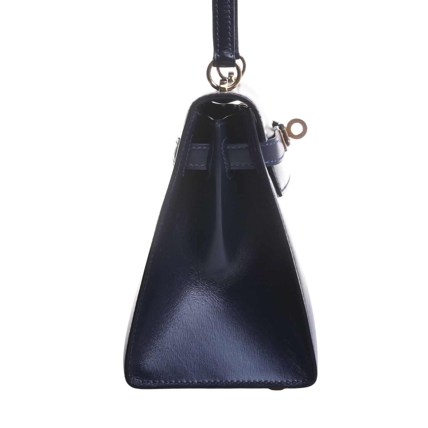 HERMES ミニケリー ボックスカーフ ネイビー GP 〇R刻印