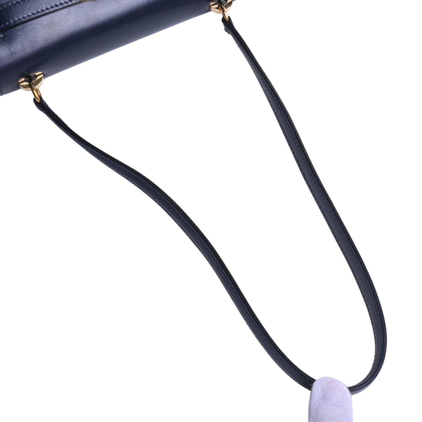 HERMES ミニケリー ボックスカーフ ネイビー GP 〇R刻印