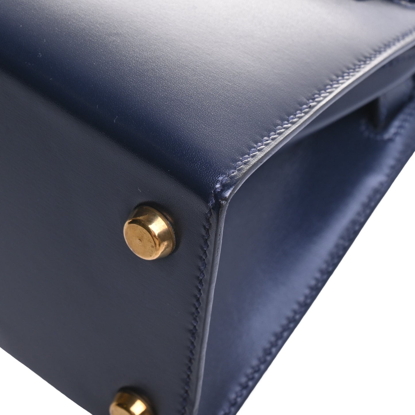 HERMES ミニケリー ボックスカーフ ネイビー GP 〇R刻印