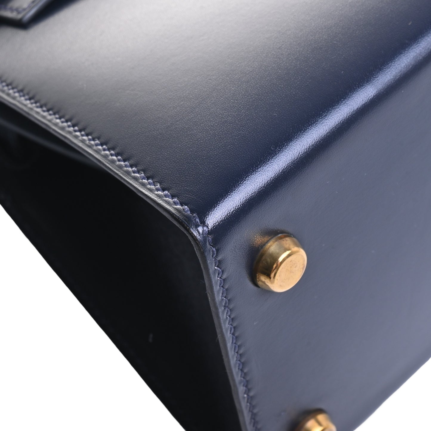 HERMES ミニケリー ボックスカーフ ネイビー GP 〇R刻印