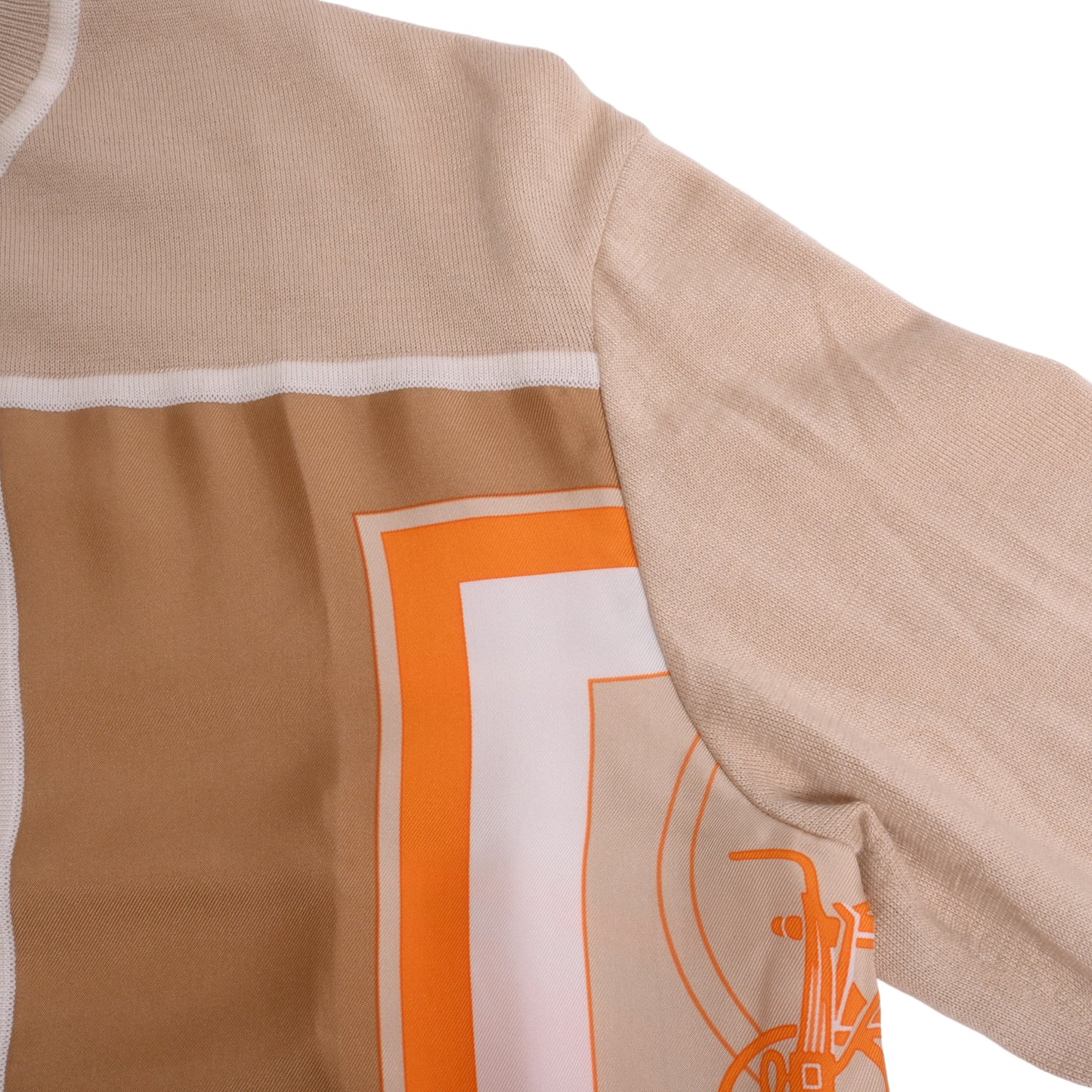 HERMES ワンピース ツイルレーヌ エクスリブリス カシミヤ シルク ベージュ 34