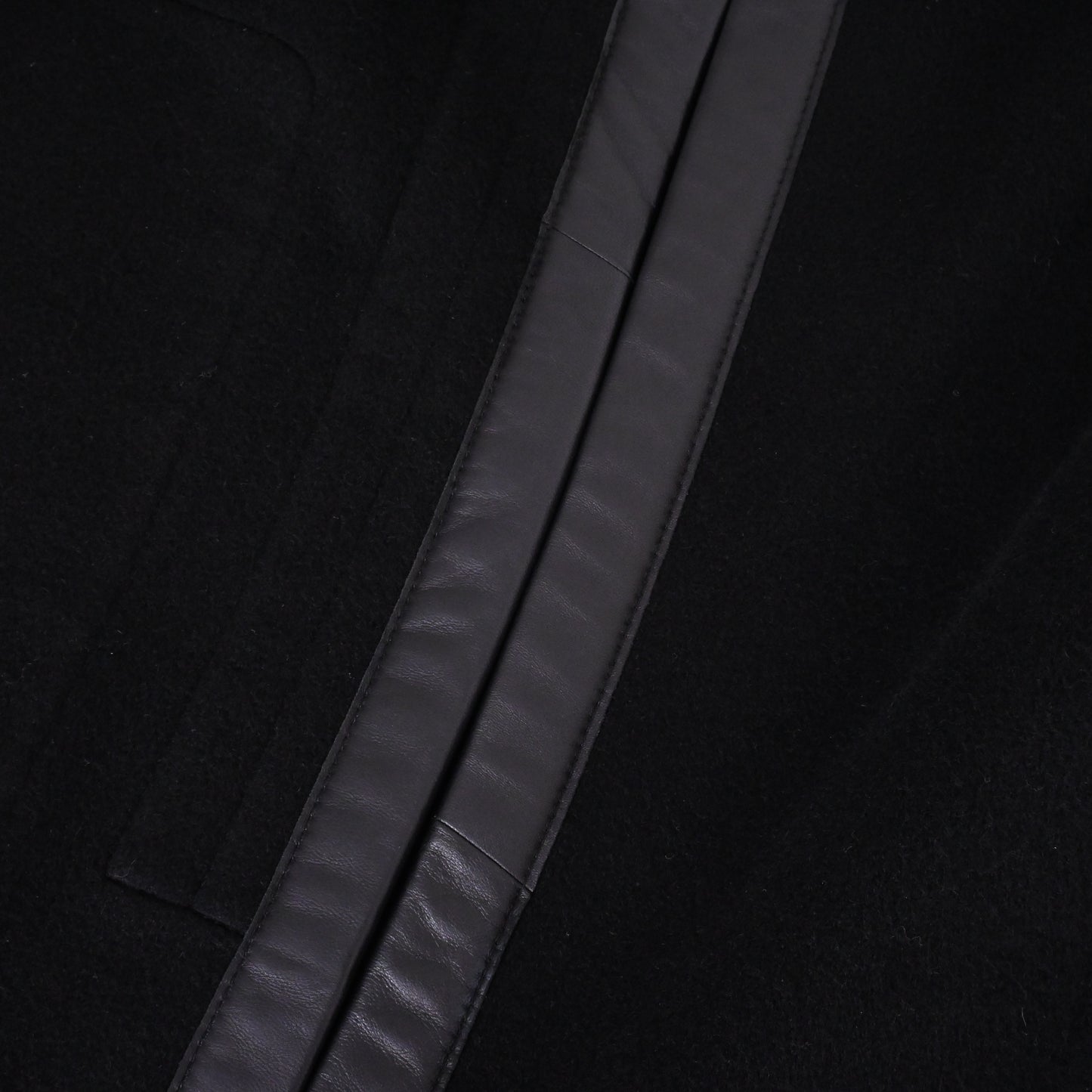 HERMES ベルテッドコート カシミヤ レザー 黒 38