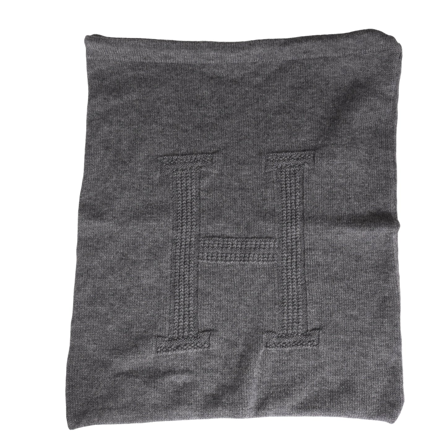 HERMES Vネック ニット ウール グレー 36