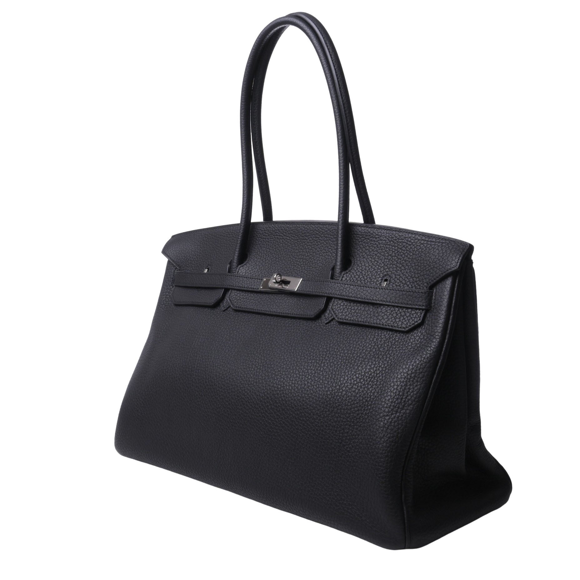 HERMES バーキン45 ロングショルダー フィヨルド 黒 SS □J刻印