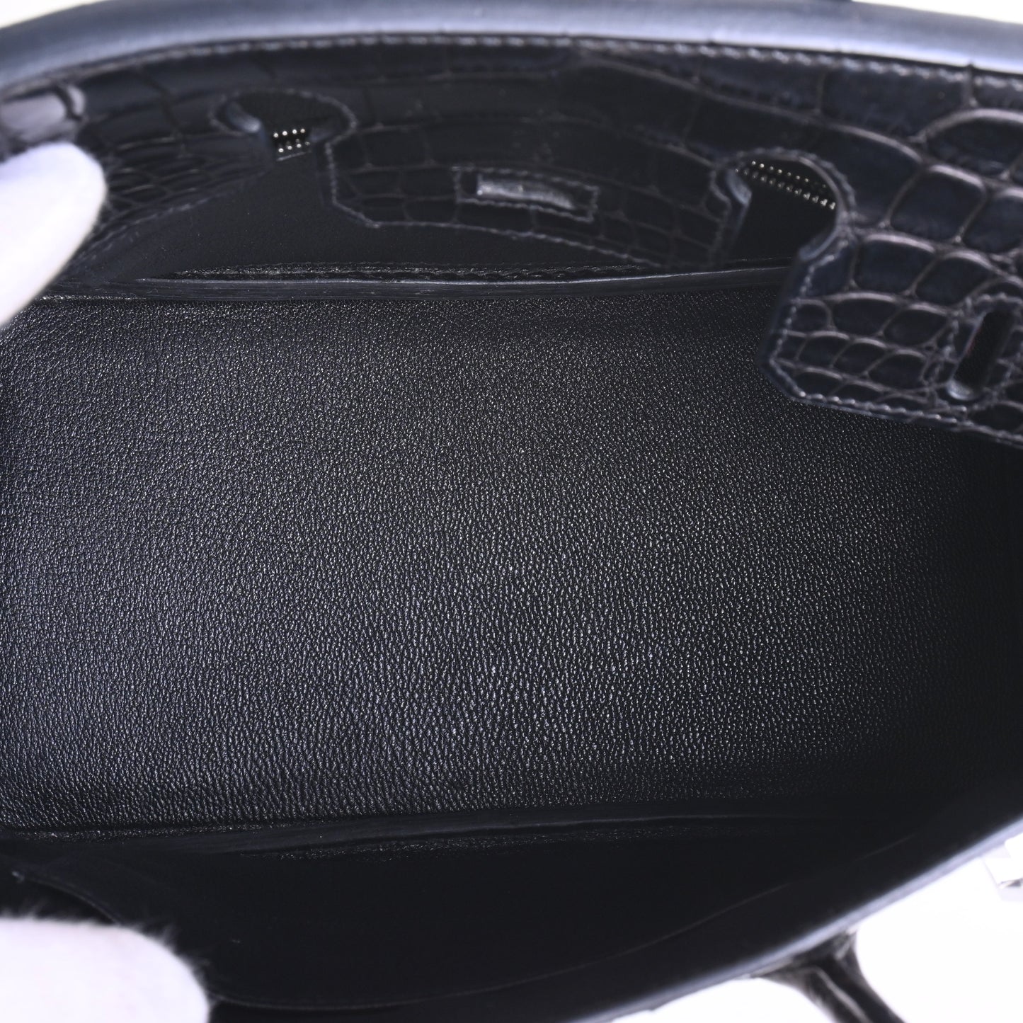 HERMES バーキン25 アリゲーターマット 黒 SS □R刻印