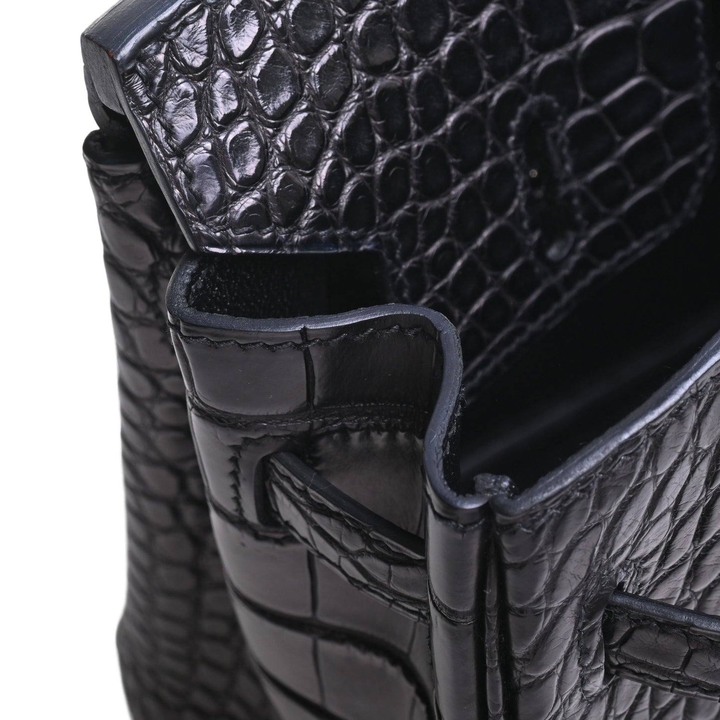 HERMES バーキン25 アリゲーターマット 黒 SS □R刻印