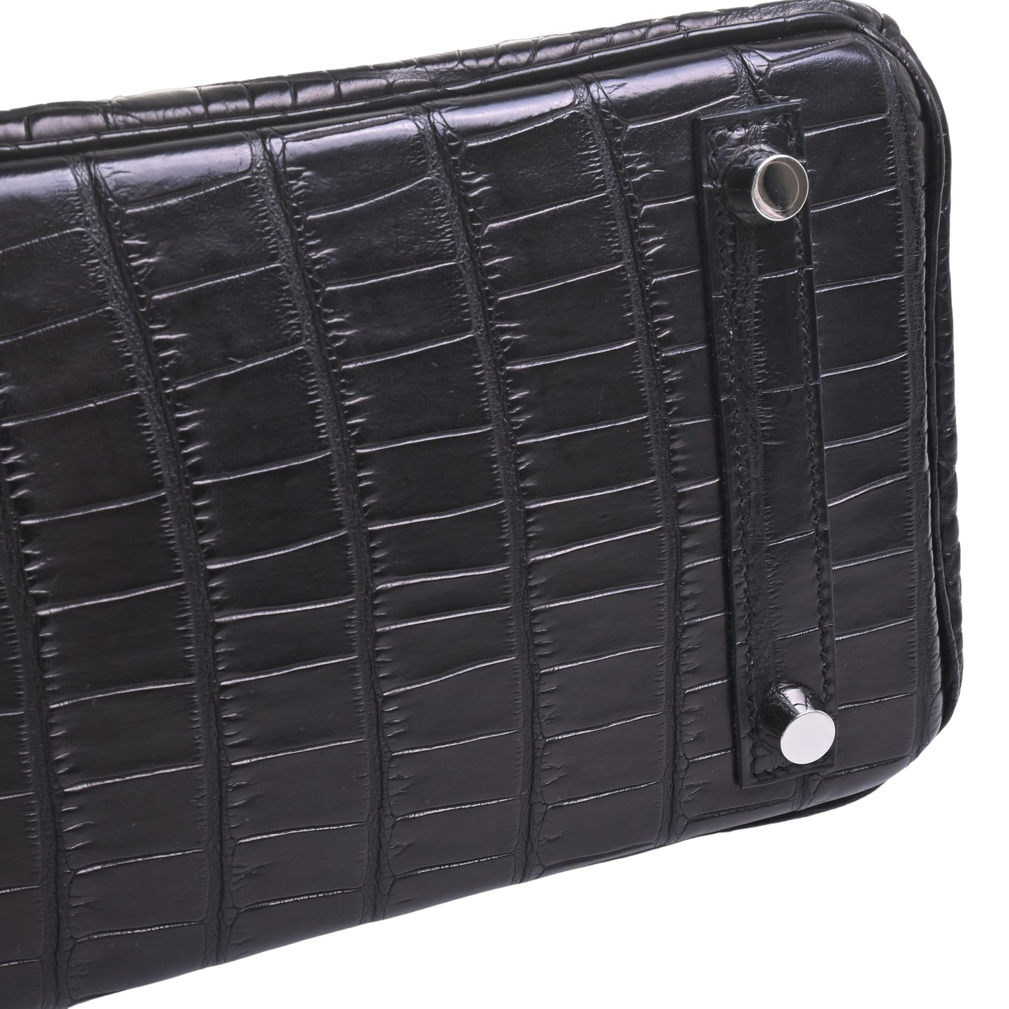 HERMES バーキン25 アリゲーターマット 黒 SS □R刻印