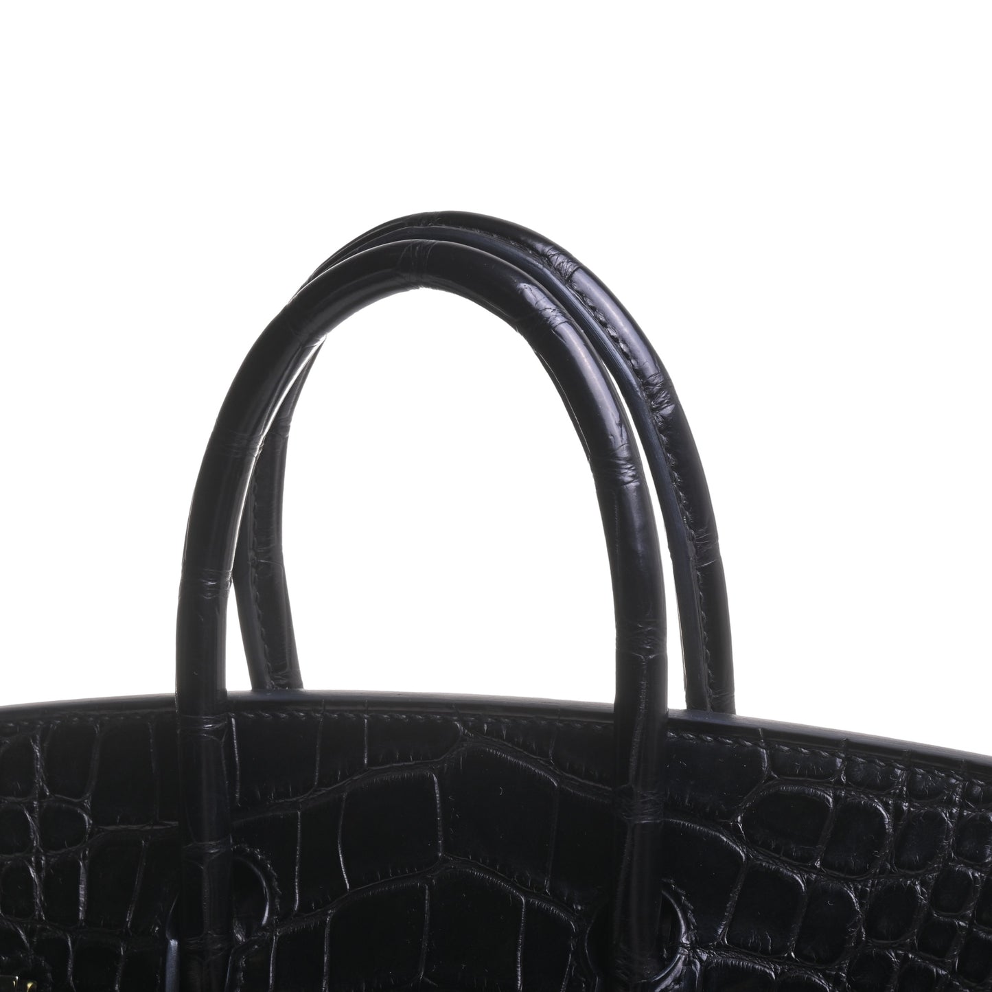 HERMES バーキン25 アリゲーターマット 黒 SS □R刻印