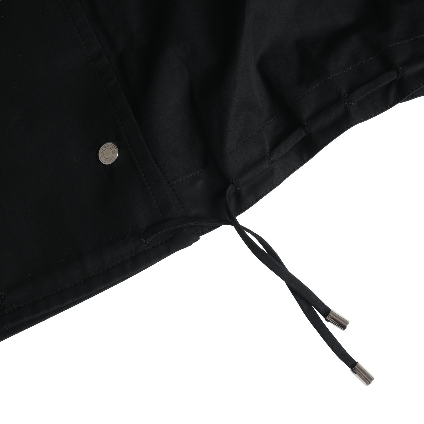 HERMES シャツブルゾン セリエボタン コットン 黒 36