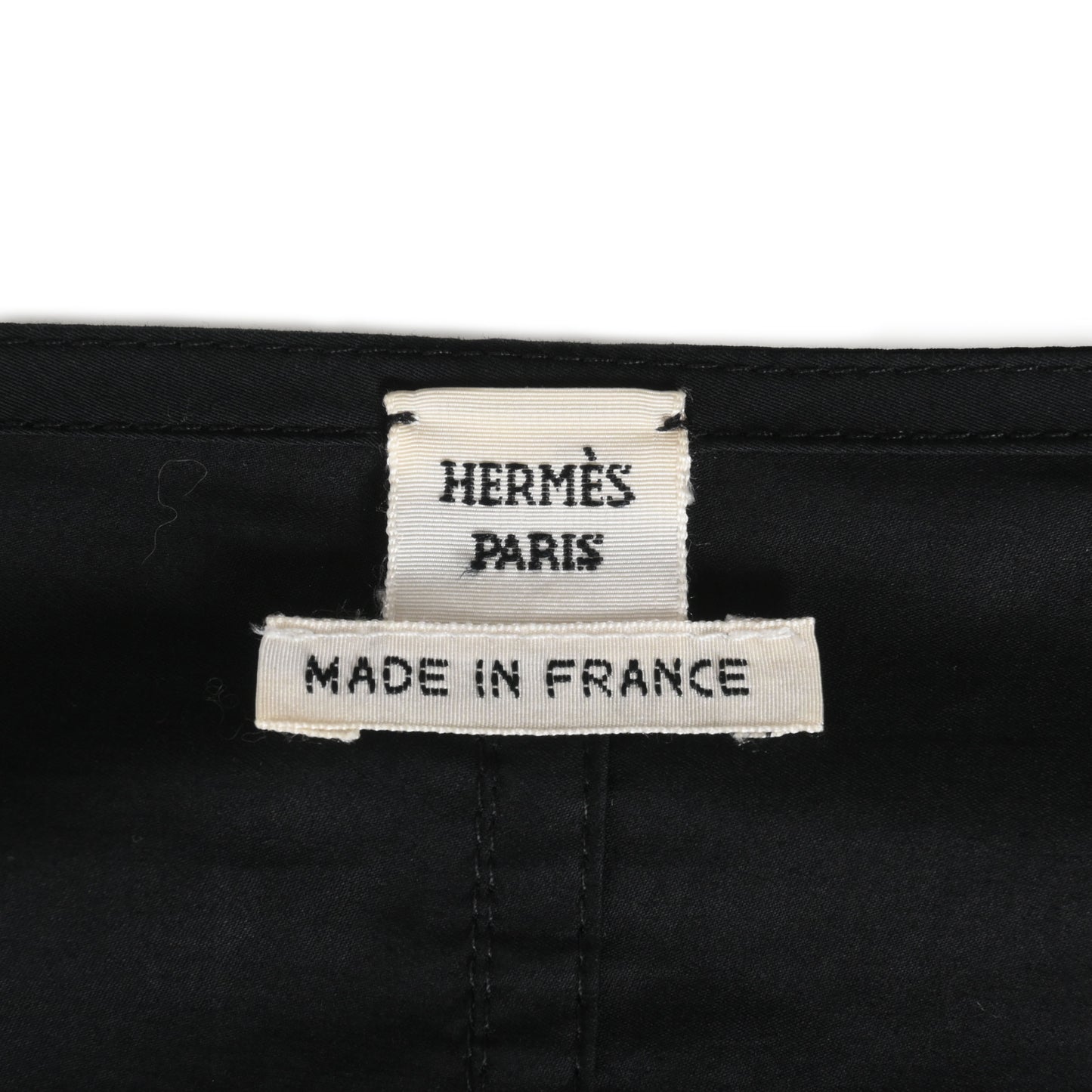 HERMES シャツブルゾン セリエボタン コットン 黒 36