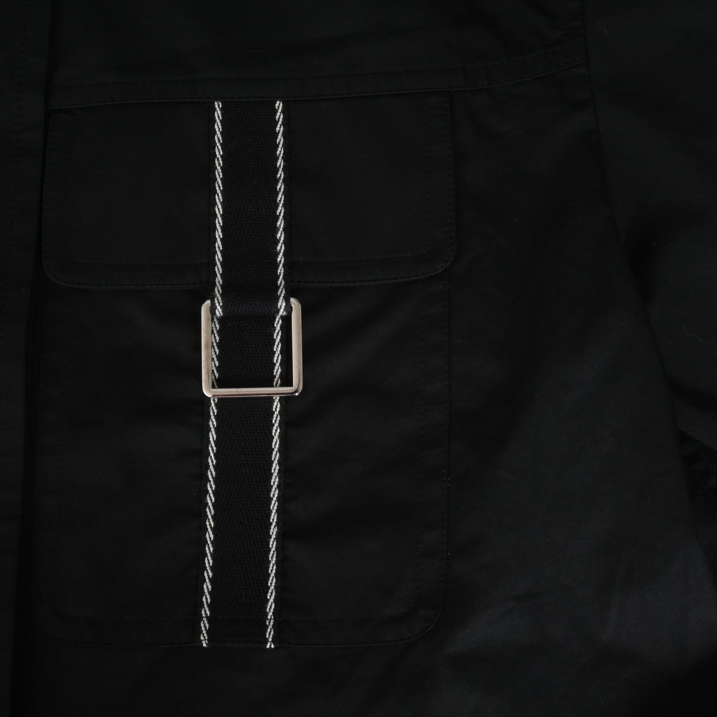 HERMES シャツブルゾン セリエボタン コットン 黒 36