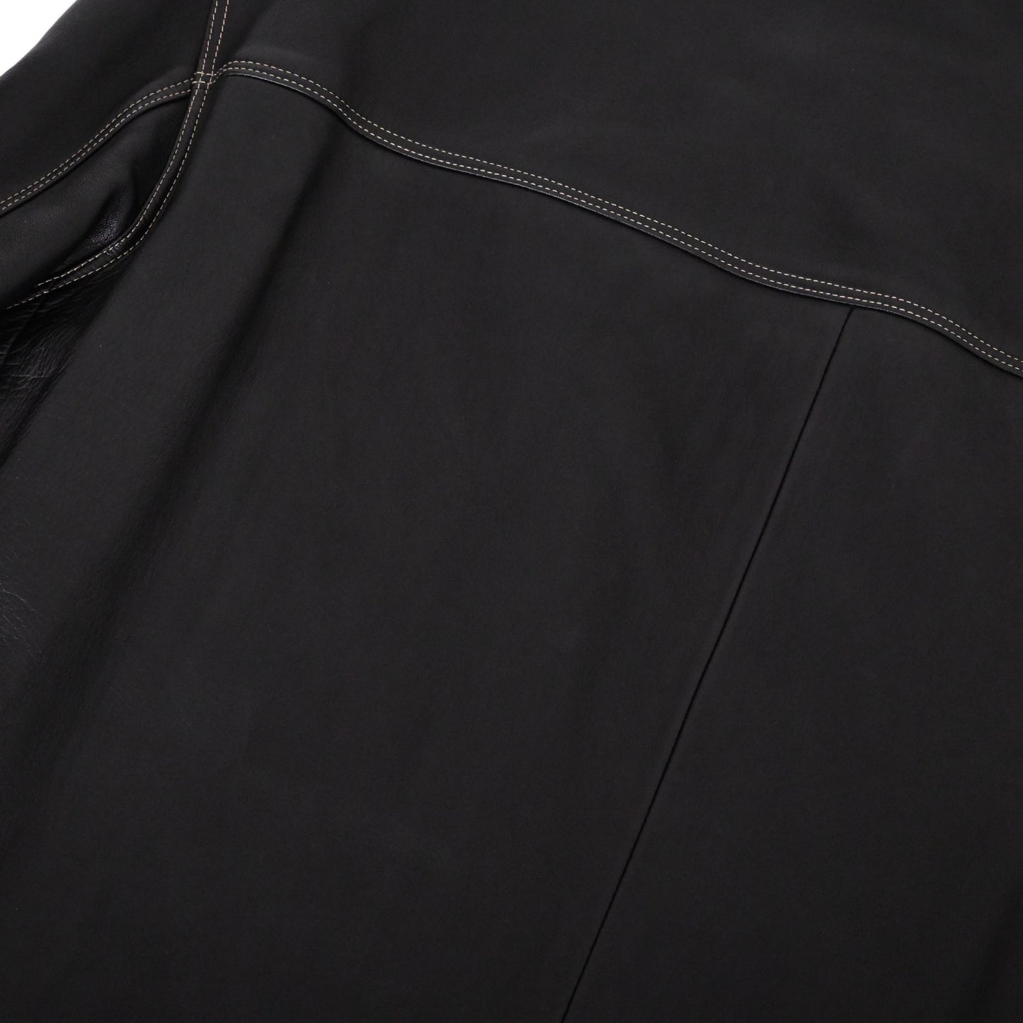 HERMES ブルゾン ラム 黒 ブラウン 52