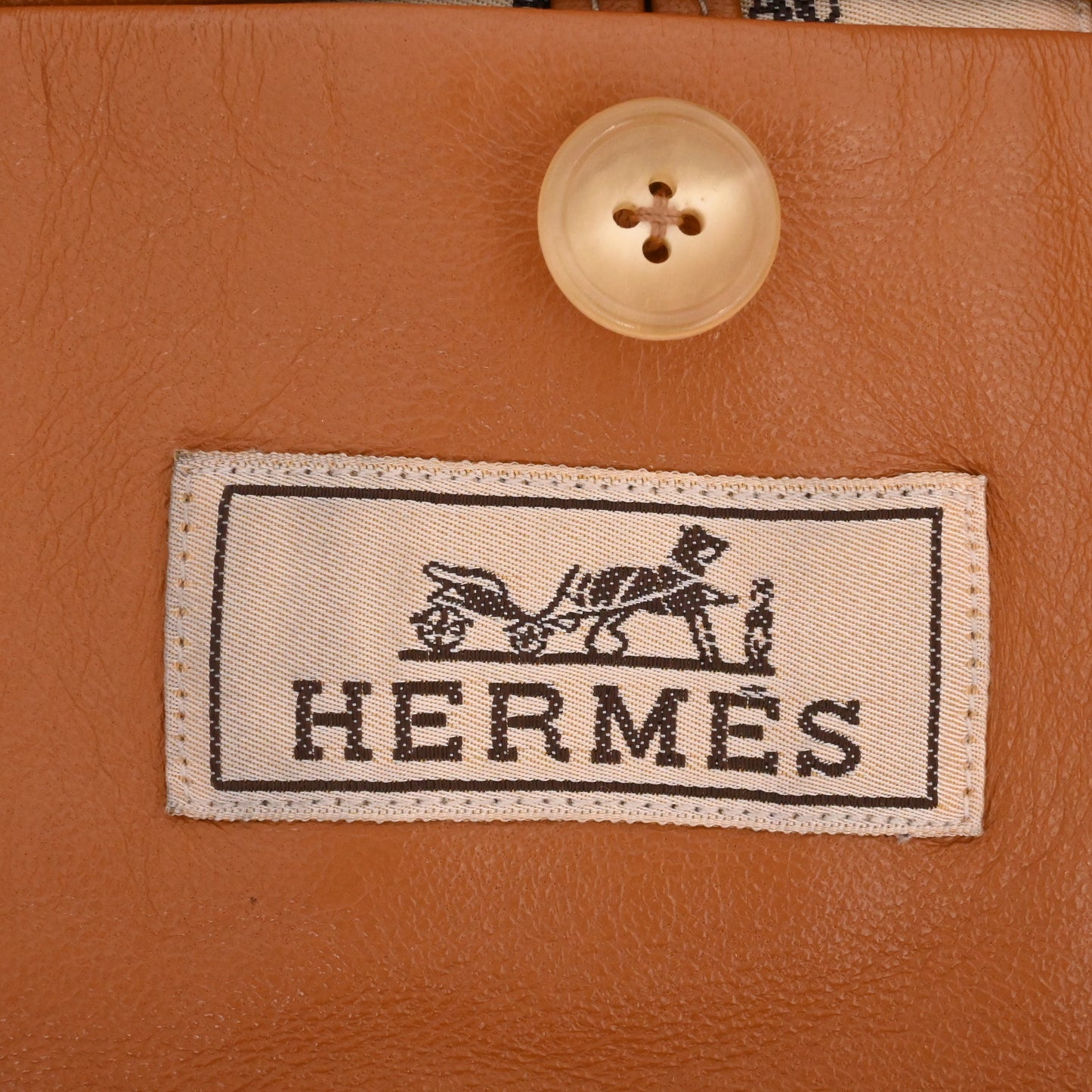 HERMES ブルゾン ラム 黒 ブラウン 52