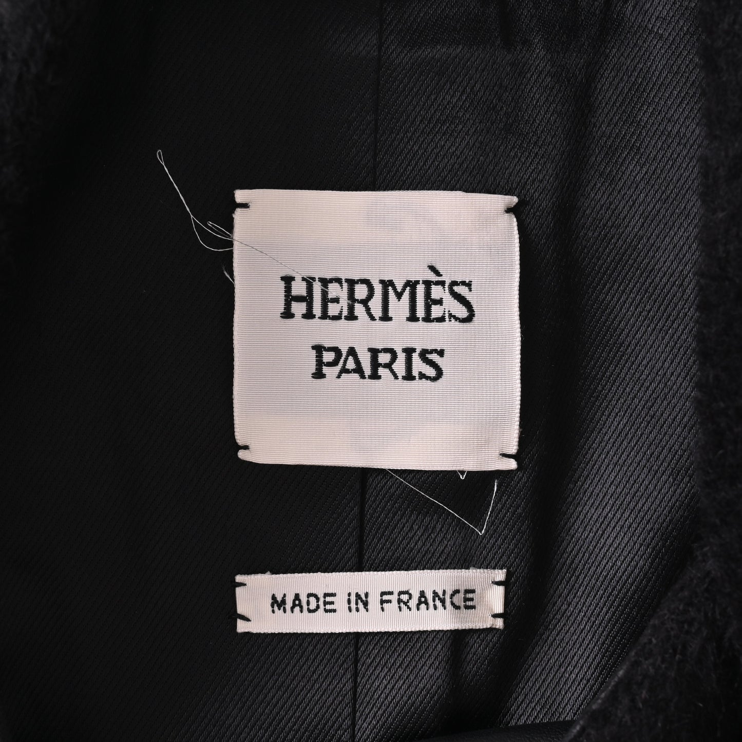 HERMES コート アルパカ混 ラム 黒 34