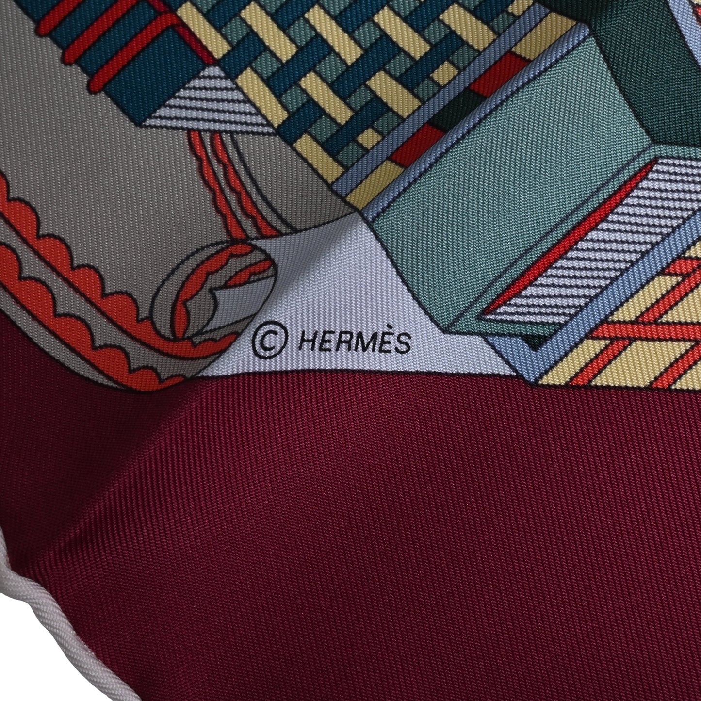HERMES カレ90 ある画家の宝物 シルク ボルドー