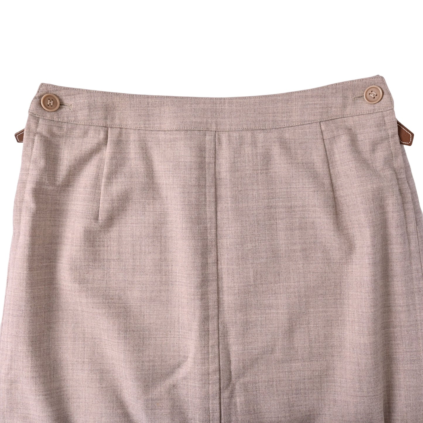 HERMES スカート ウール ベージュ 38